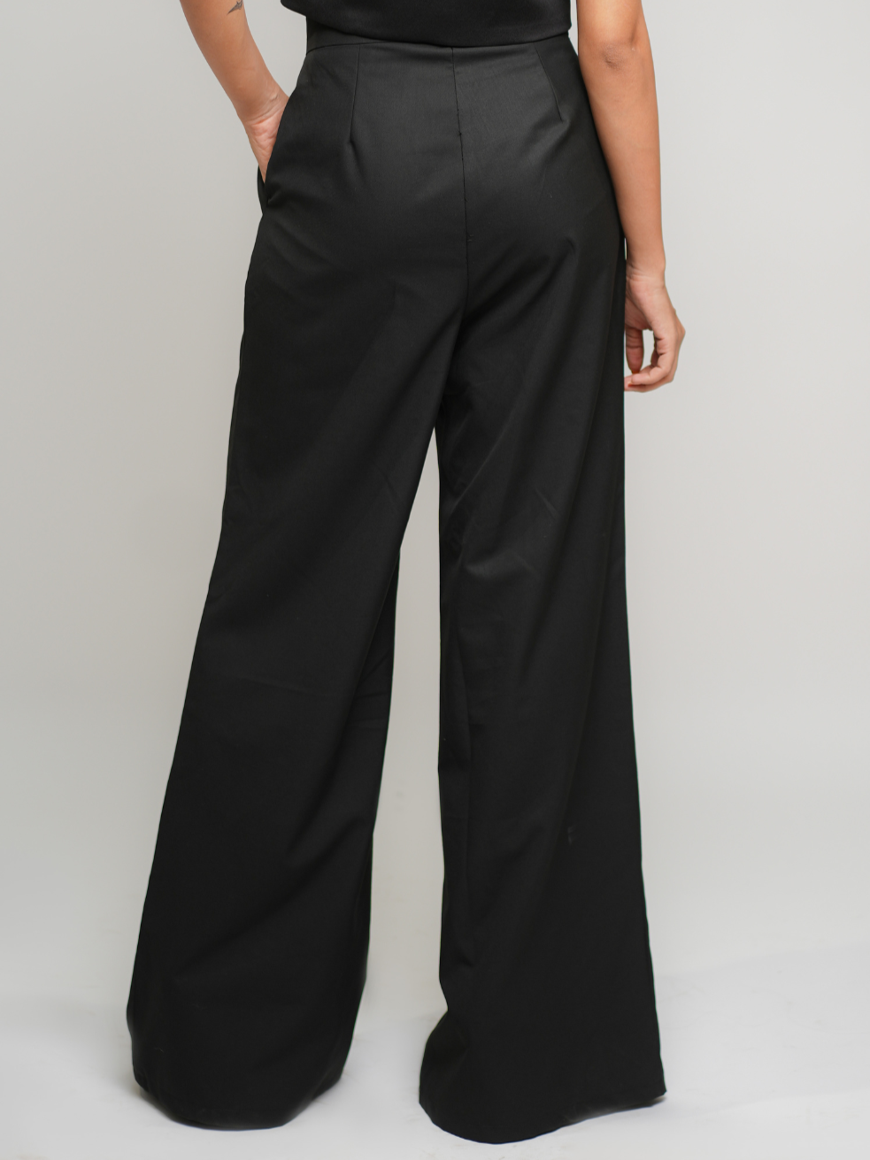 Lila Pants - Black High Waisted Exaggerated Flared Pants