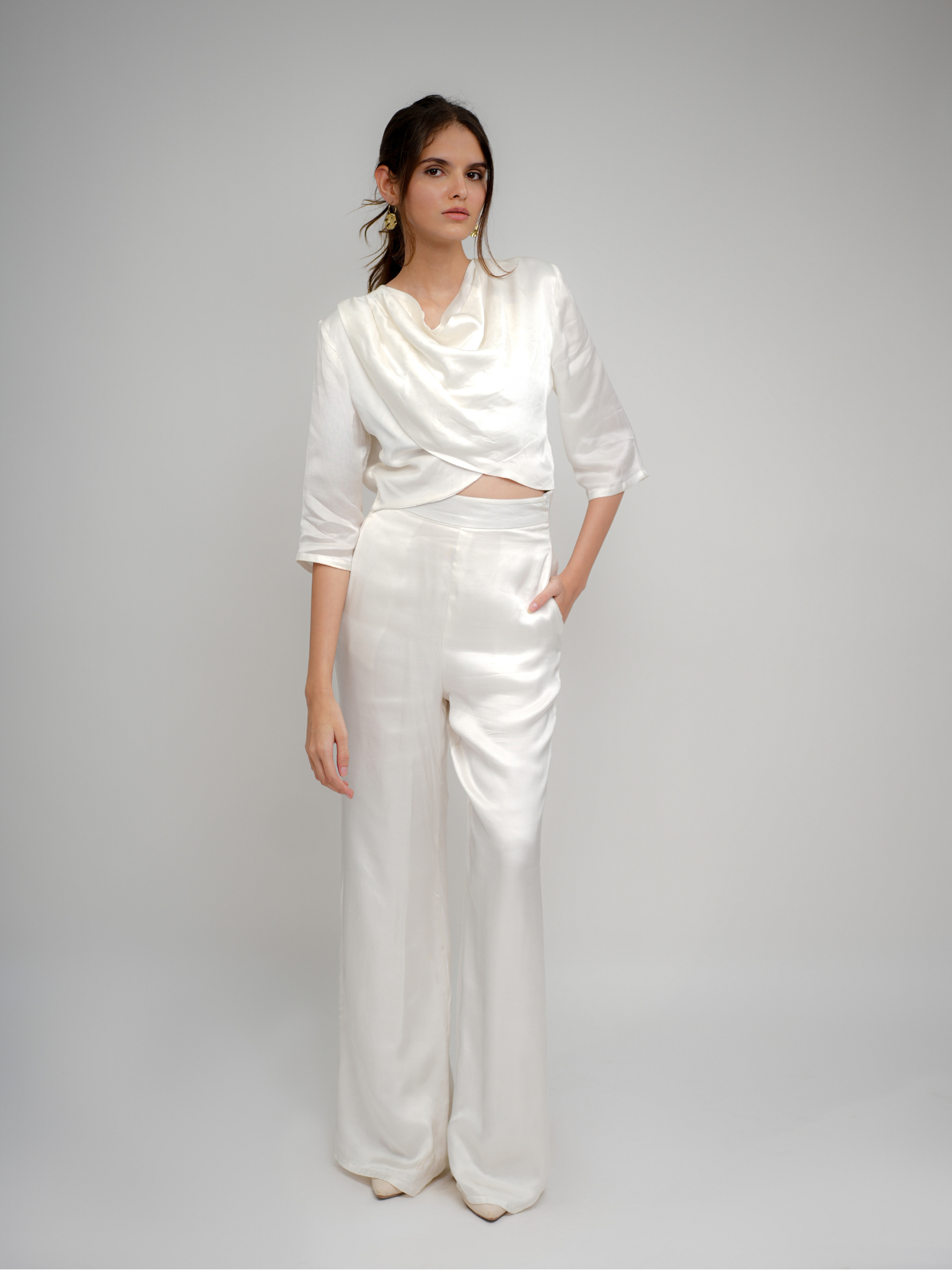 Espoir Dual-Panel Pearl White Top