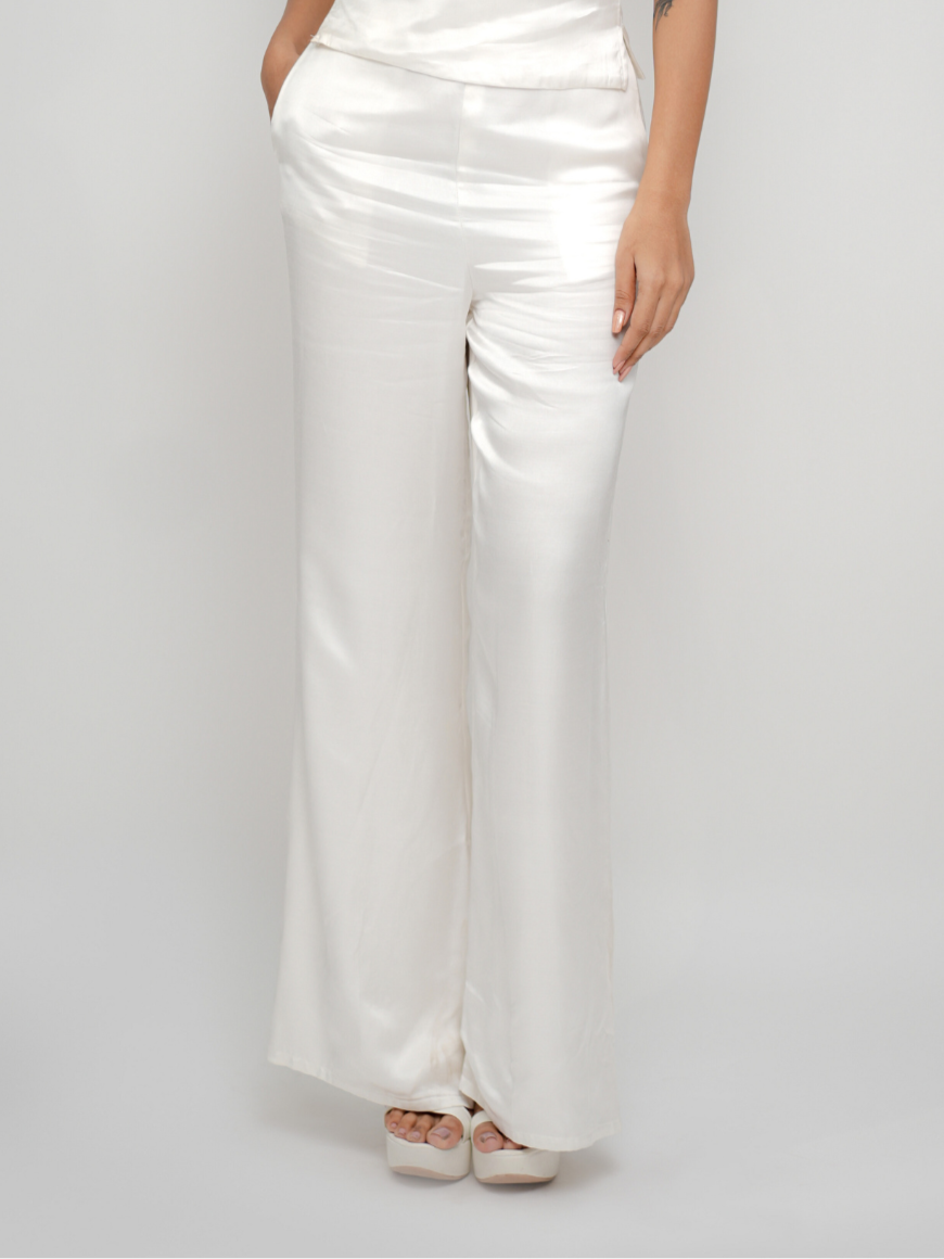 Elara Pants - White Parallel Pants