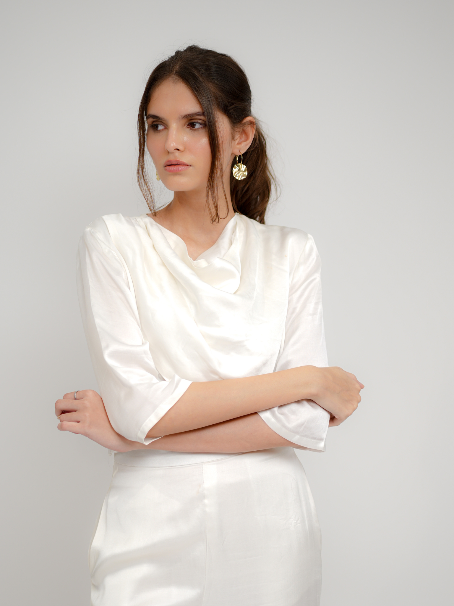 Espoir Dual-Panel Pearl White Top