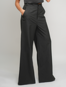 Amara Pants - Black High Waisted Exaggerated Flared Pants