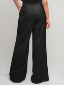 Amara Pants - Black High Waisted Exaggerated Flared Pants