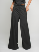 Amara Pants - Black High Waisted Exaggerated Flared Pants