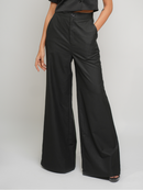 Amara Pants - Black High Waisted Exaggerated Flared Pants