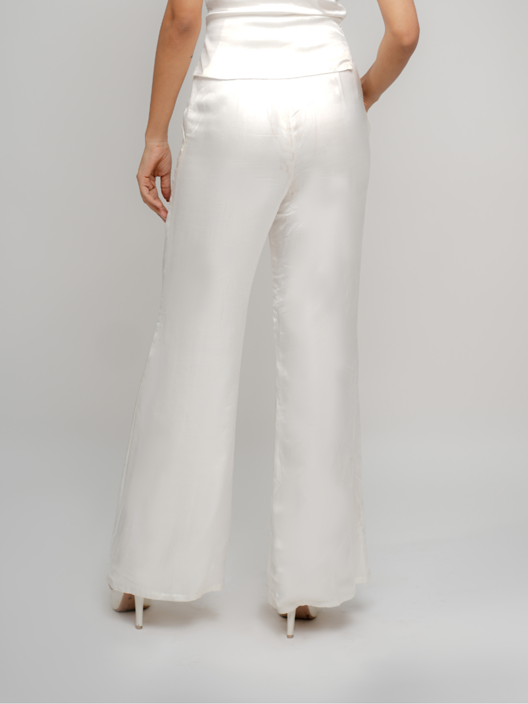 Elara Pants - White Parallel Pants